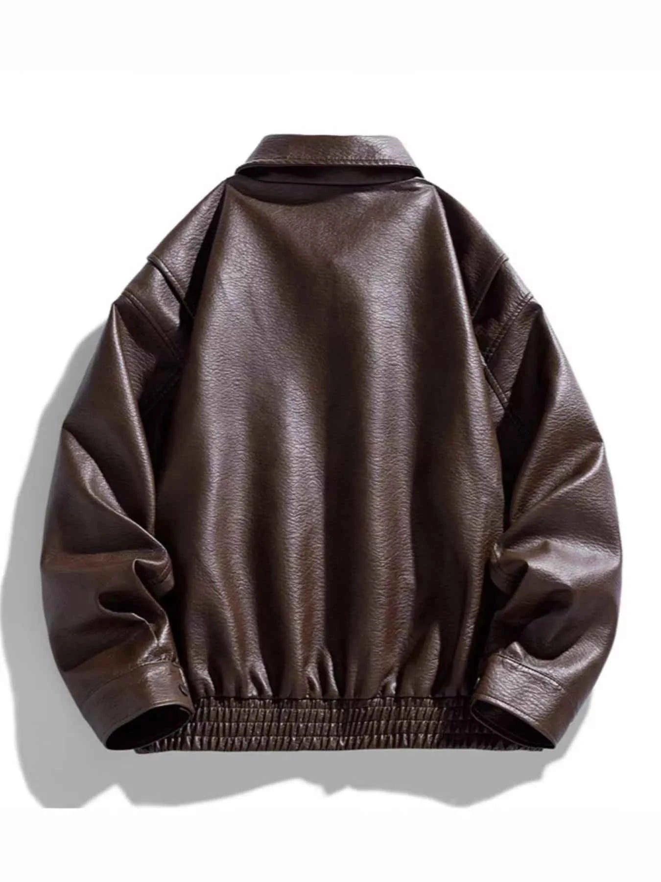 FAUX LEATHER BOMBER JACKET – PLUS FIT
