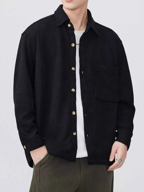 Men's Plus Size Button Up Long Sleeve Shirt